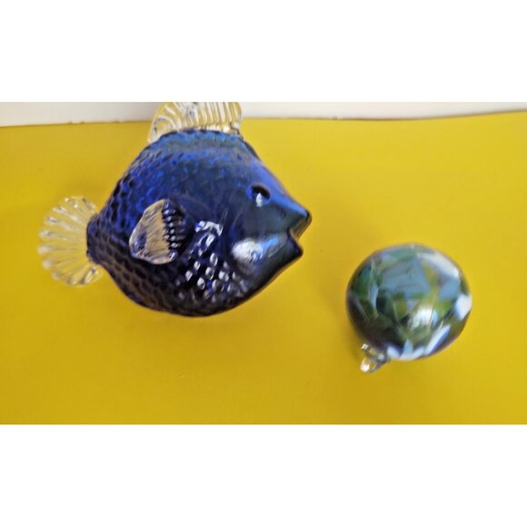 Murano Hand Blown Angel Fish & Glass Ball Hanging Ornaments - Picture 1 of 12